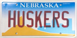 Nebraska license plate from 1999 - 2001