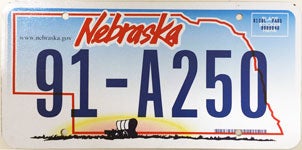 Nebraska license plate from 2005-2010