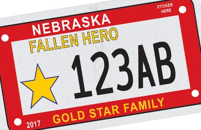 Nebraska Fallen Hero Gold Star Family license plate