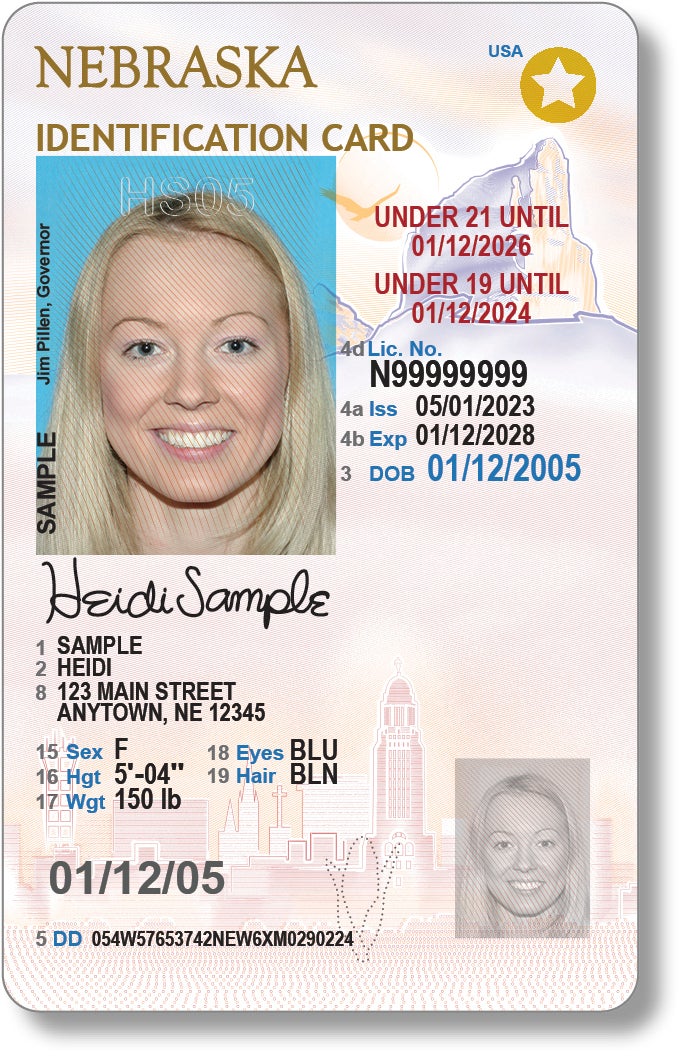 Sample Minor ID Card