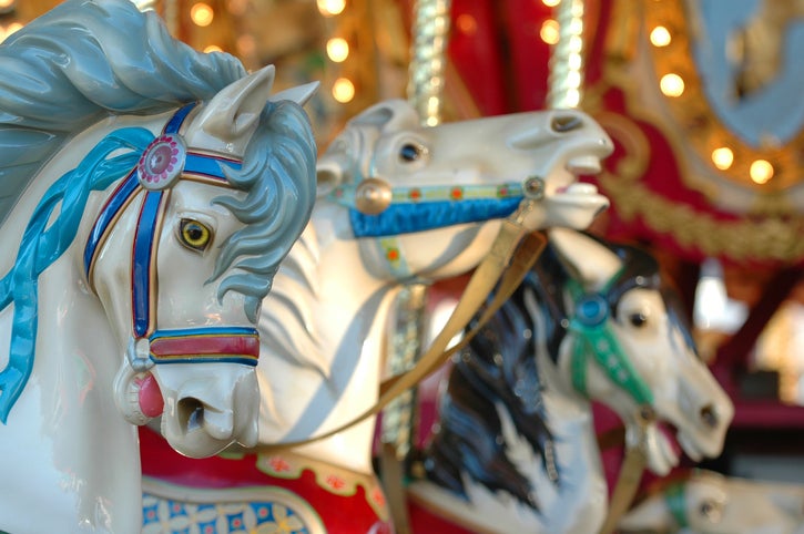 horses on merry-go-round ride