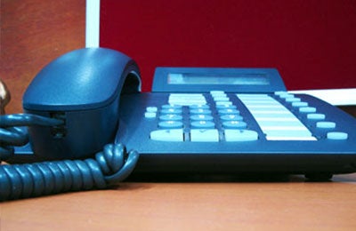 black desk office phone