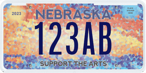 Sample Support the Arts license plate