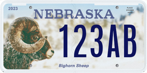 Sample Big Horn Sheep Wildlife Conservation license plate
