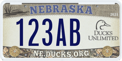 sample Nebraska Ducks Unlimited license plate