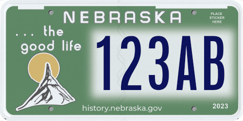 Sample Nebraska History license plate