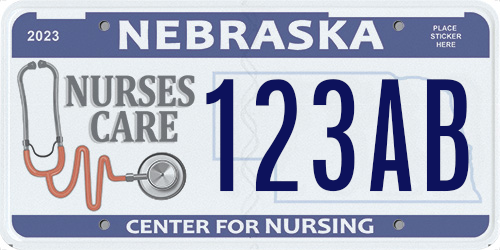 Sample Nebraska Center for Nursing Foundation plates
