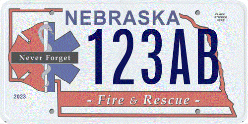 Sample Nebraska Serious Injury & Line-of-Duty Death Response Team license plate