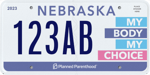Sample Planned Parenthood license plate