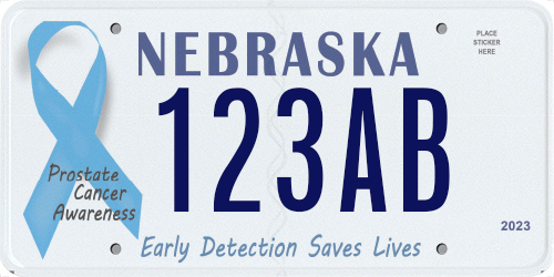 Sample Prostate Awareness license plate
