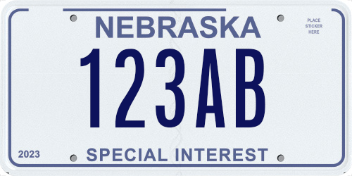 Nebraska Special Interest license plate 