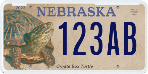 Sample Ornate Box Turtle Wildlife Conservation license plate