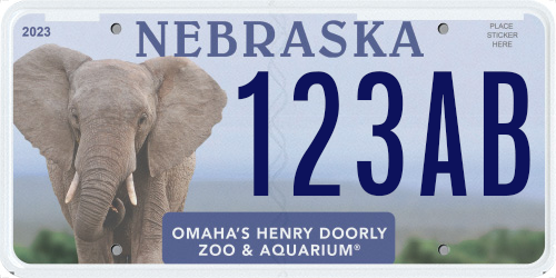 Sample Nebraska Henry Doorly Zoo license plate