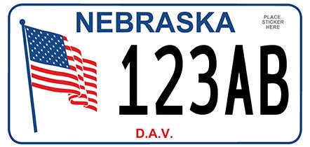 Nebraska disabled american veteran license plate