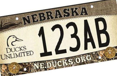 Nebraska Ducks Unlimited license plate