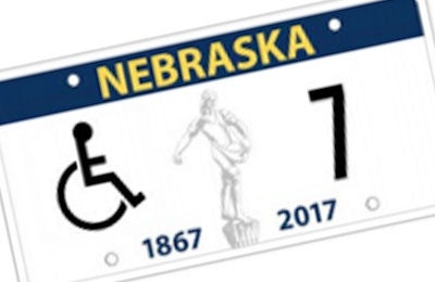 Nebraska Handicapped license plate