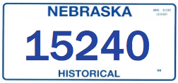 Sample Nebraska historical plate
