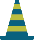 striped traffic cone icon