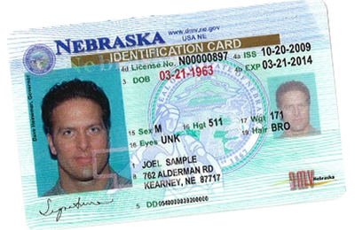 Nebraska ID Card example