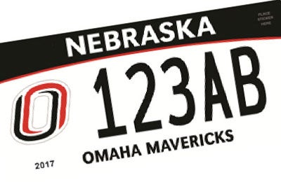 Nebraska University of Omaha Mavericks license plate