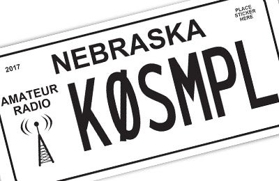 Nebraska amateur radio license plate