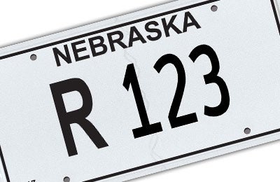 Nebraska repossession license plate